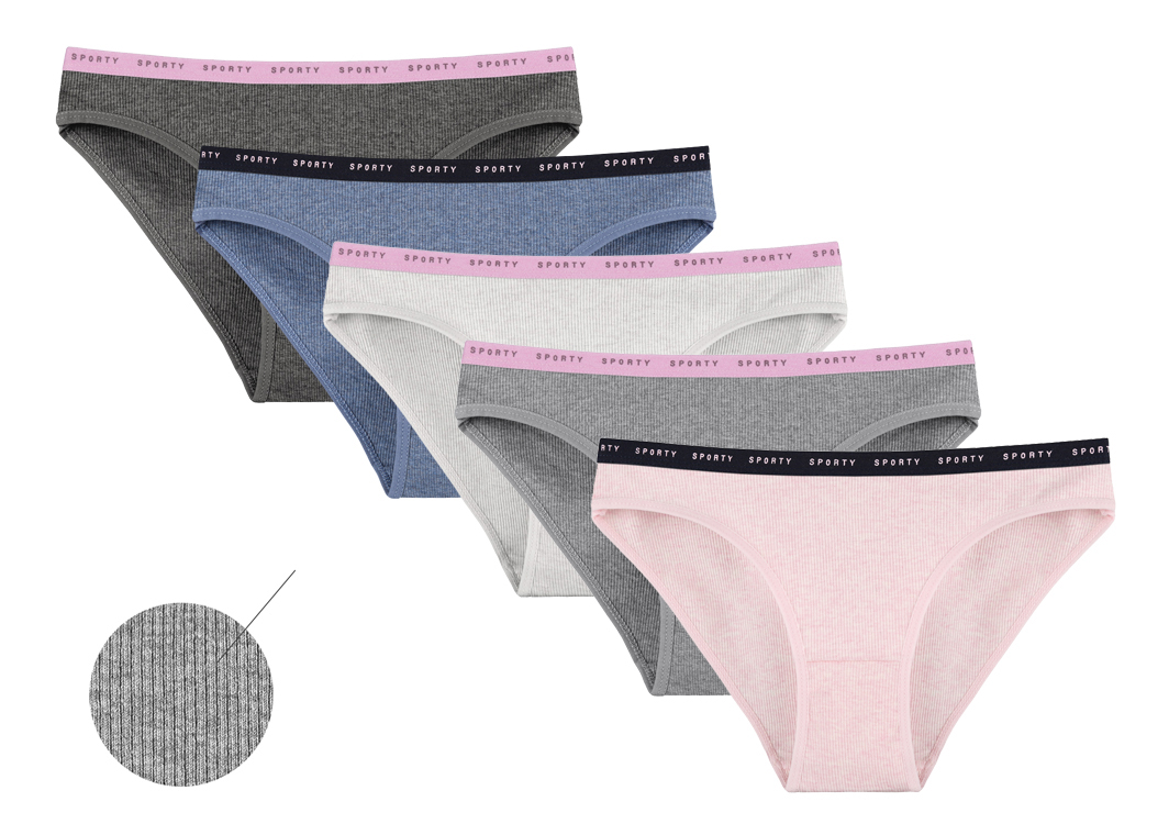 Ženske Gaćice Klasični Model Rebrasti Pamuk