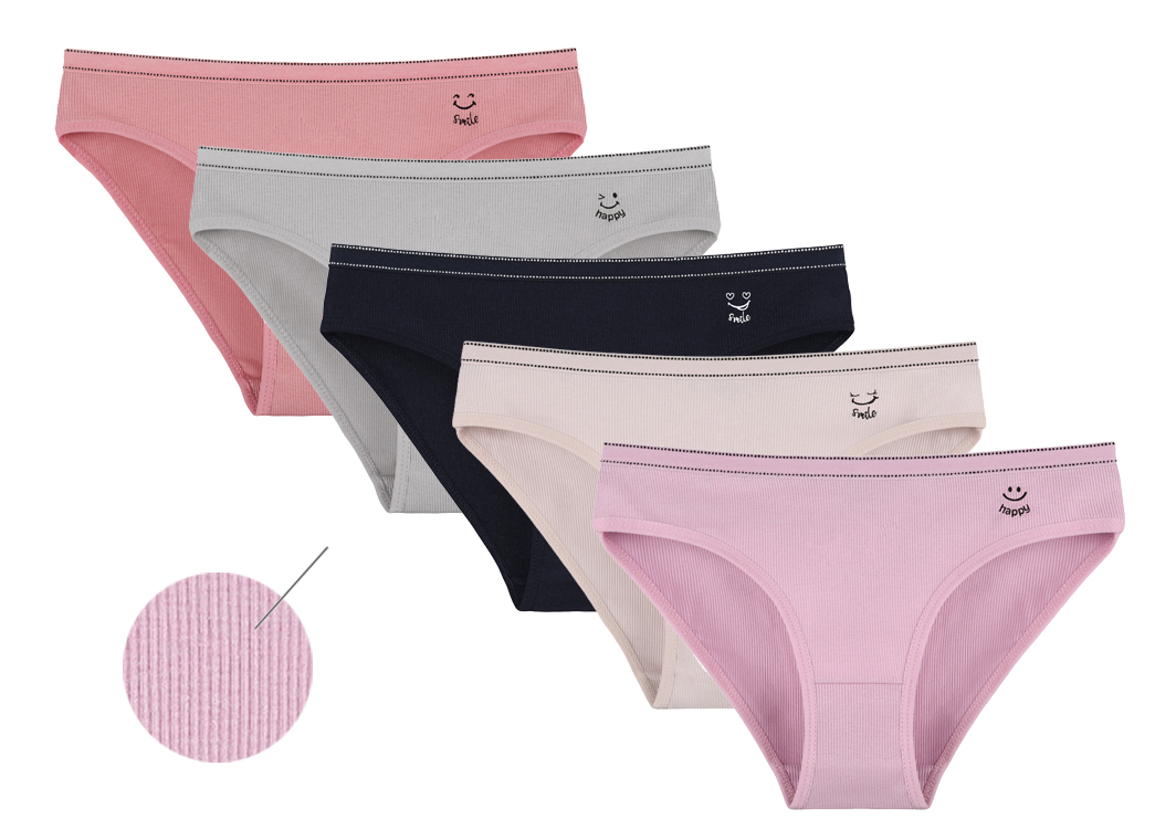 Ženske Gaćice Klasični Model Rebrasti Pamuk